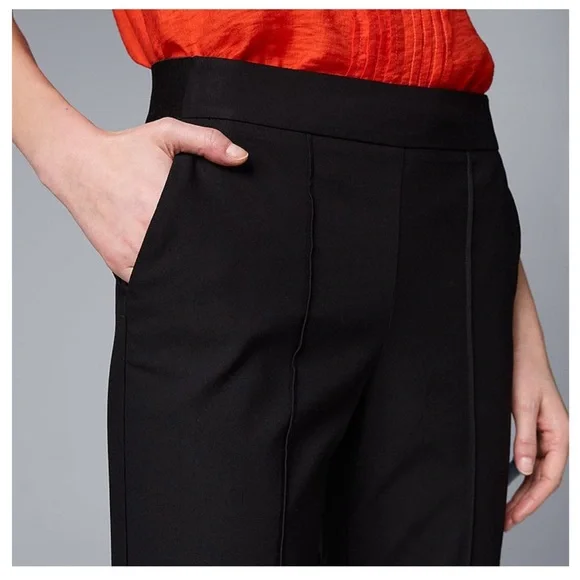 Simply Vera Vera Wang Pintuck Slim Straight Pants. Size Medium Black - Picture 3 of 9